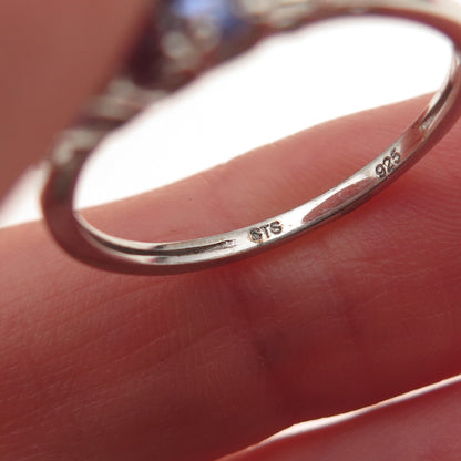 Chuck Clemency 925 Sterling Silver Real Oval-Cut Tanzanite Ring Size 8