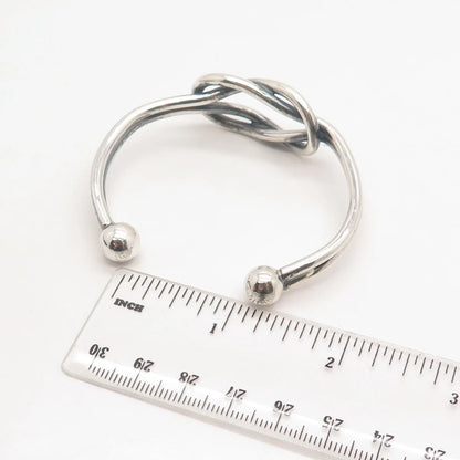 925 Sterling Silver Vintage Knot Loop Adjustable Cuff Bracelet 6.5"