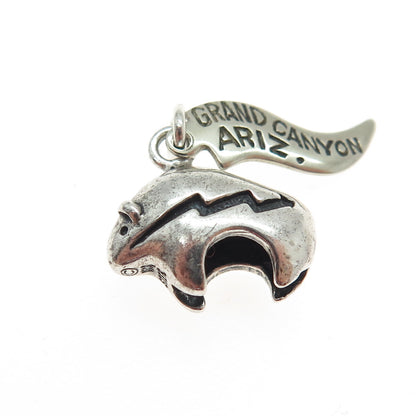 WHEELER MFG CO 925 Sterling Silver Vintage "Grand Canyon Arizona" Bull Pendant
