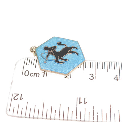 David Andersen Sterling Gold Plated Vintage Norway Enamel Sagittarius Pendant