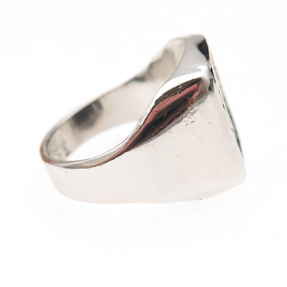 Joseph Esposito 925 Sterling Vintage Real Black Onyx Ring Size 8 (missing stone)