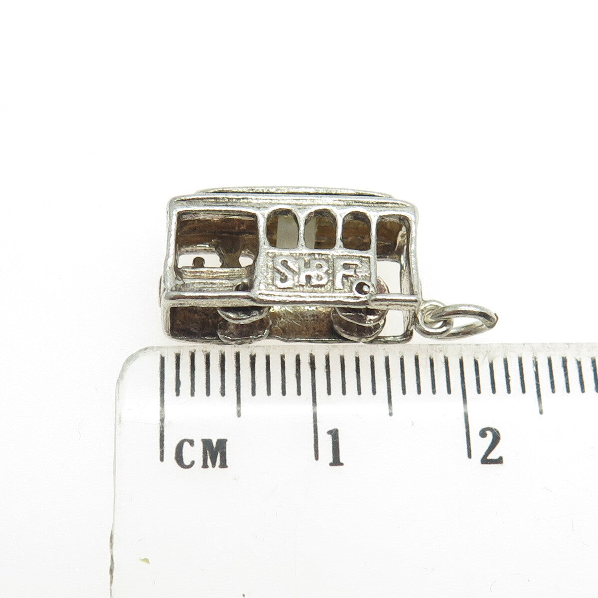 925 Sterling Silver Vintage Tram / Cable Car 3D Charm Pendant