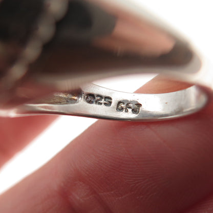 CFJ Collins Fine 925 Sterling Silver Vintage Real MOP Modernist Ring Size 6.75