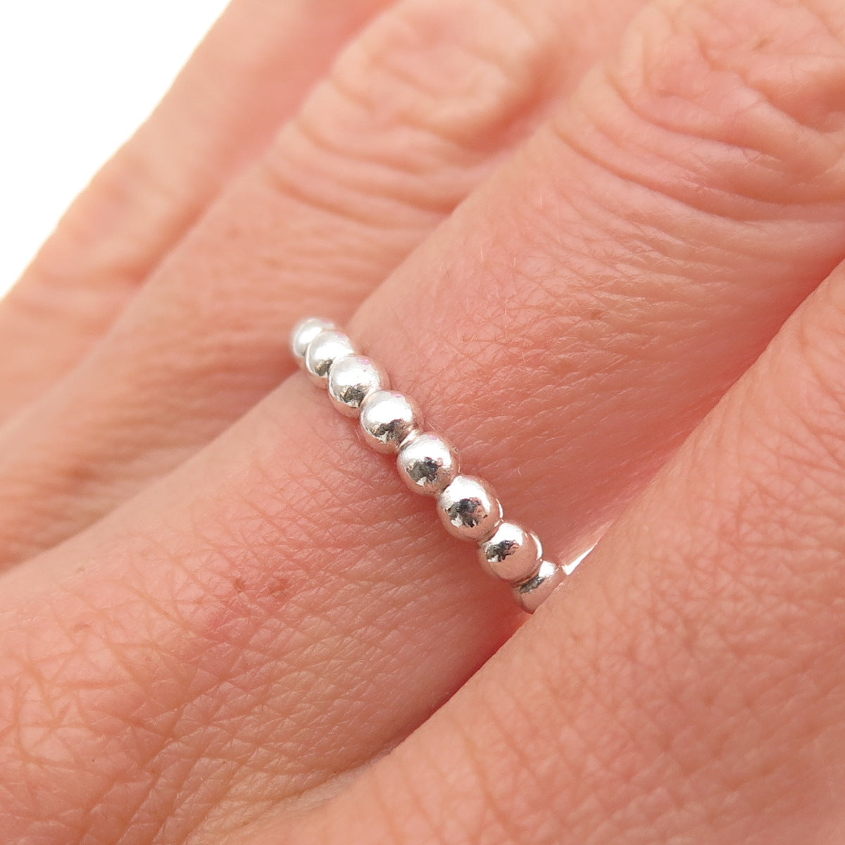 Mejuri 925 Sterling Silver Bubble Band Ring Size 7