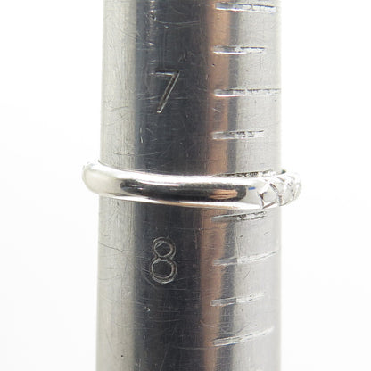 925 Sterling Silver Real Round-Cut Citrine Wicker Ring Size 7.75