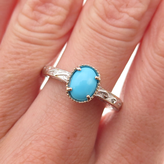 Chuck Clemency 925 Sterling Silver Real Sleeping Beauty Turquoise Ring Size 8
