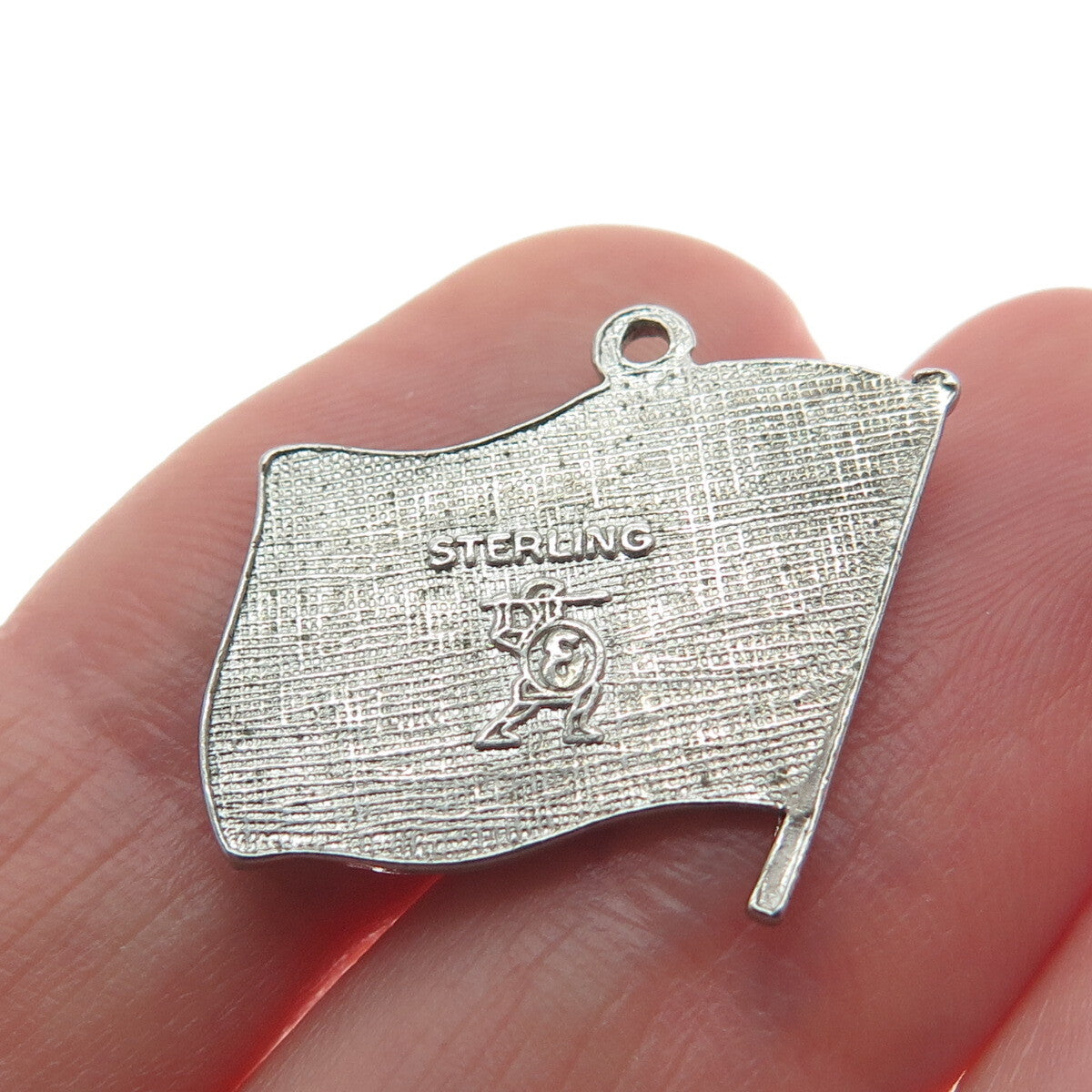 ELCO 925 Sterling Silver Vintage Blue Enamel Flag of Alaska Charm Pendant