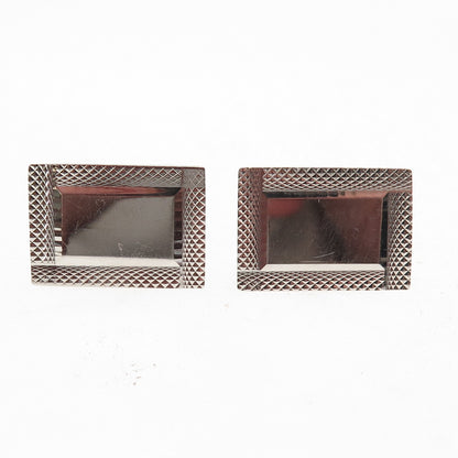 Lamode 925 Sterling Silver Vintage Diamond-Cut Cufflinks