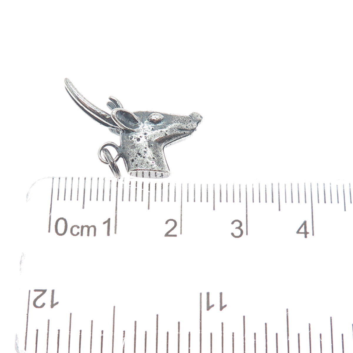 925 Sterling Silver Vintage Deer Oxidized Minimalist Charm Pendant