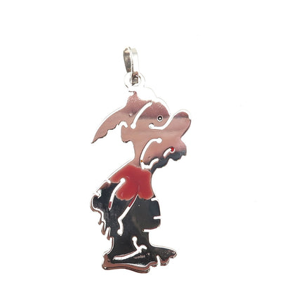 925 Sterling Silver Vintage Italy Enamel Asterix Charm Pendant
