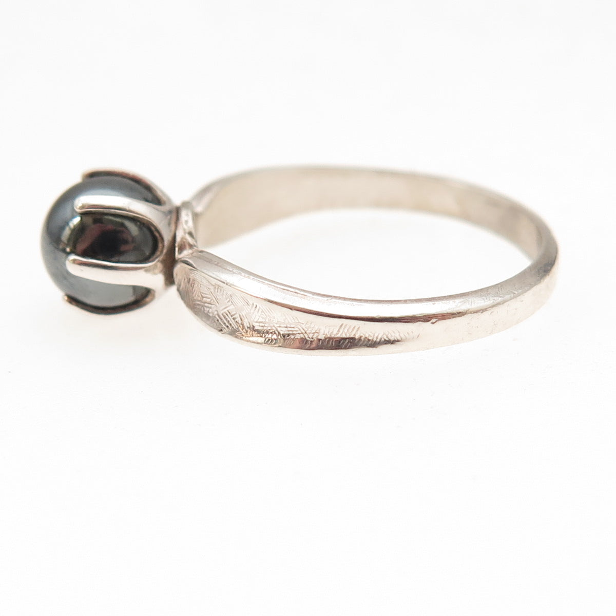 Bell Trading Post 925 Sterling Silver Vintage Real Hematite Oxidized Ring Size 8