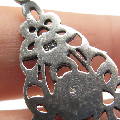 925 Sterling Silver Vintage Sleeping Beauty Turquoise Gem Ethnic Amulet Pendant