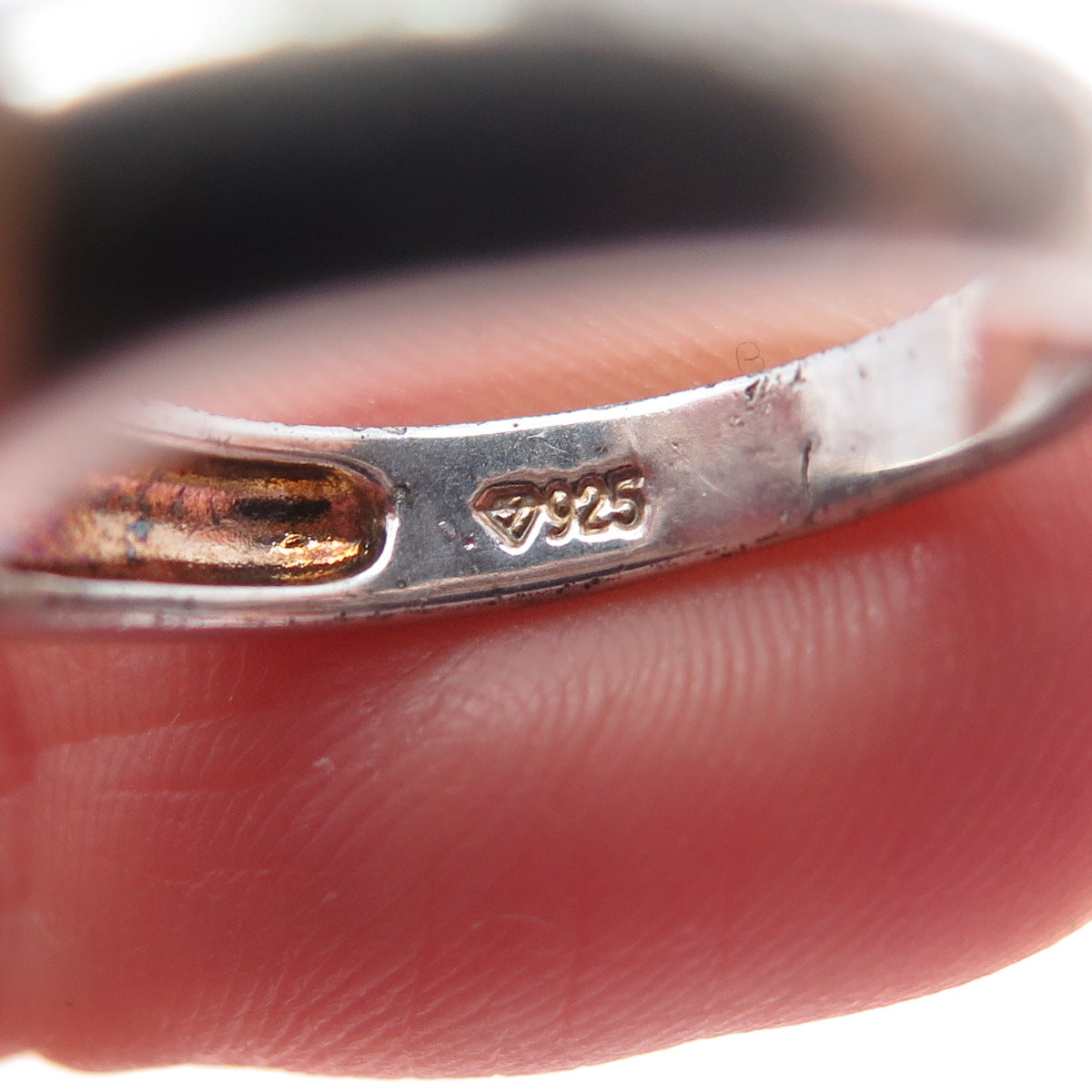 925 Sterling Silver Vintage Open Heart Oxidized Ring Size 6