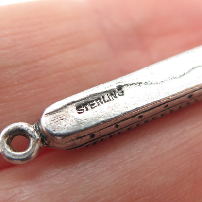 925 Sterling Silver Vintage Liner Ship Oxidized Charm Pendant