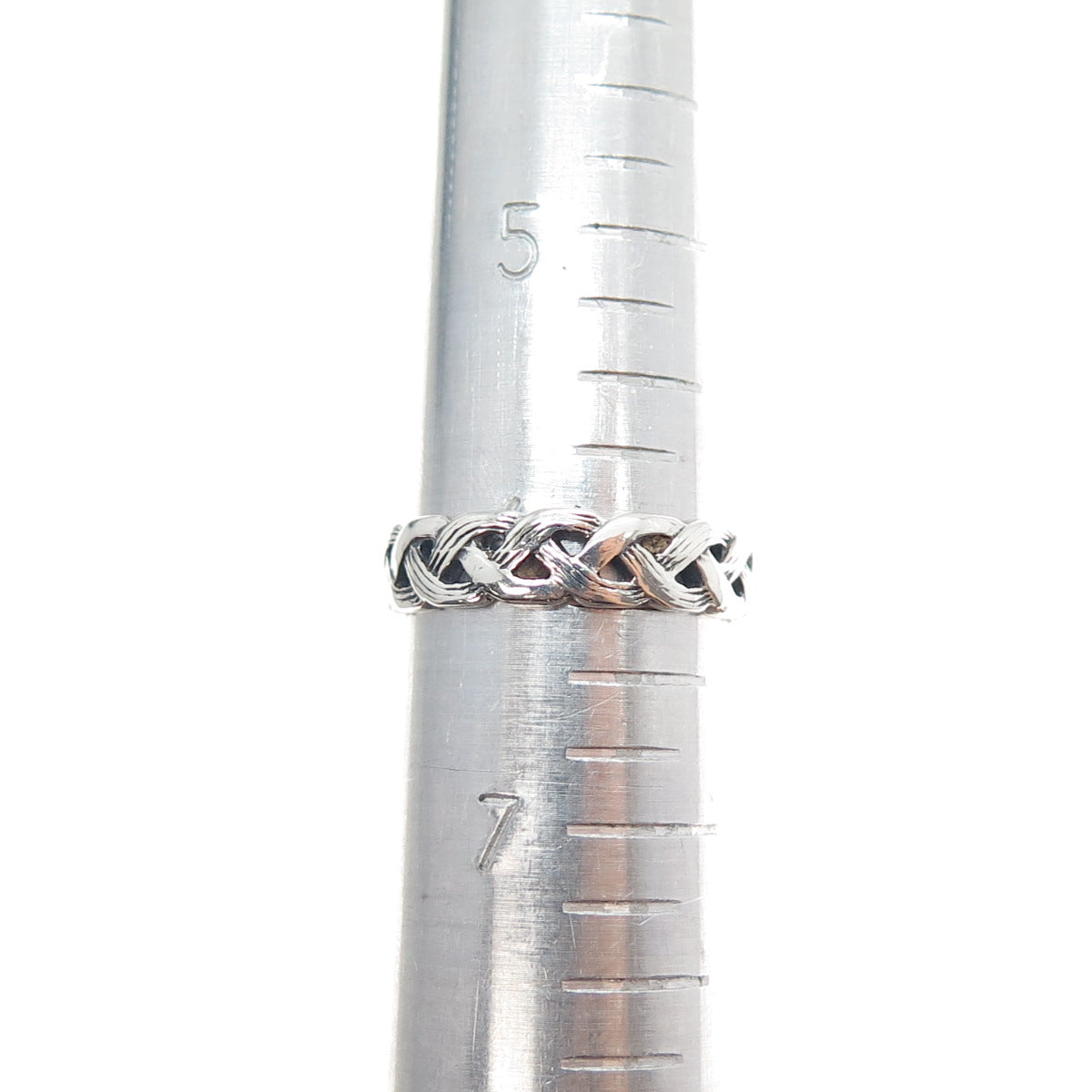 925 Sterling Silver Vintage Celtic Braided Band Ring Size 6.25