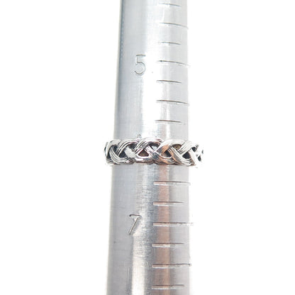 925 Sterling Silver Vintage Celtic Braided Band Ring Size 6.25