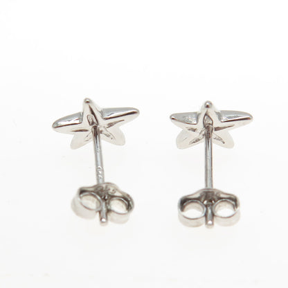 925 Sterling Silver C Z Star Stud Earrings