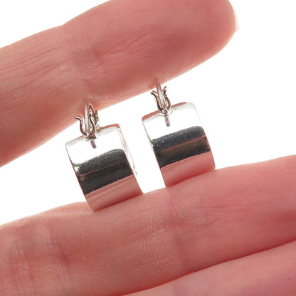 Ken Crafts 925 Sterling Silver Vintage Wide Hoop Earrings