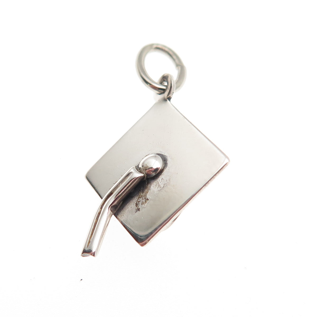 Beau 925 Sterling Silver Vintage Graduation Hat 3D Mini Charm Pendant