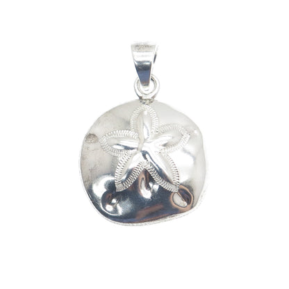 925 Sterling Silver Vintage Sand Dollar Oxidized Charm Pendant