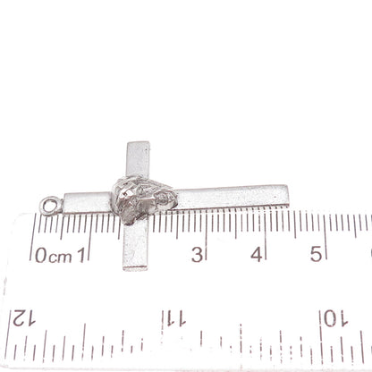 Princess Pride 925 Sterling Silver Antique Art Deco Jesus Cross Charm Pendant