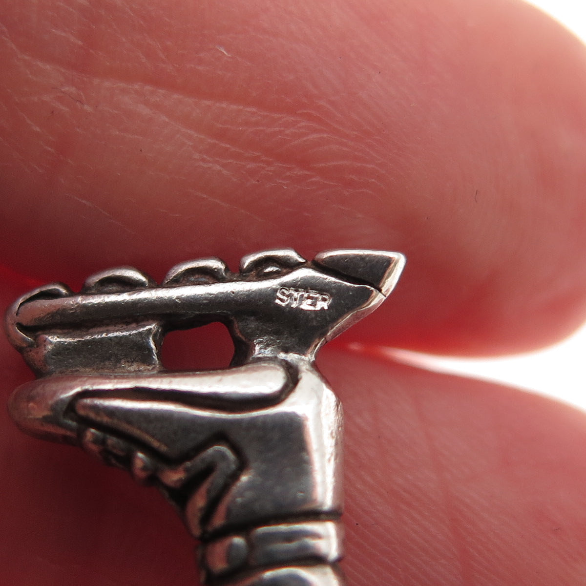 925 Sterling Silver Vintage Rollerblade Skate Oxidized Mini Charm Pendant