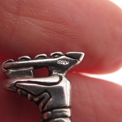 925 Sterling Silver Vintage Rollerblade Skate Oxidized Mini Charm Pendant