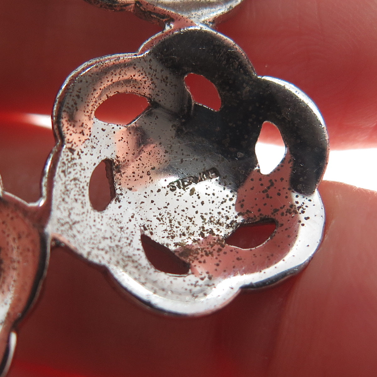 925 Sterling Silver Antique Art Deco Real Marcasite Flower Oxidized Pin Brooch