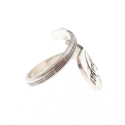 925 Sterling Silver Vintage Hard Rock Cafe Guitar Adjustable Ring Size 7.25