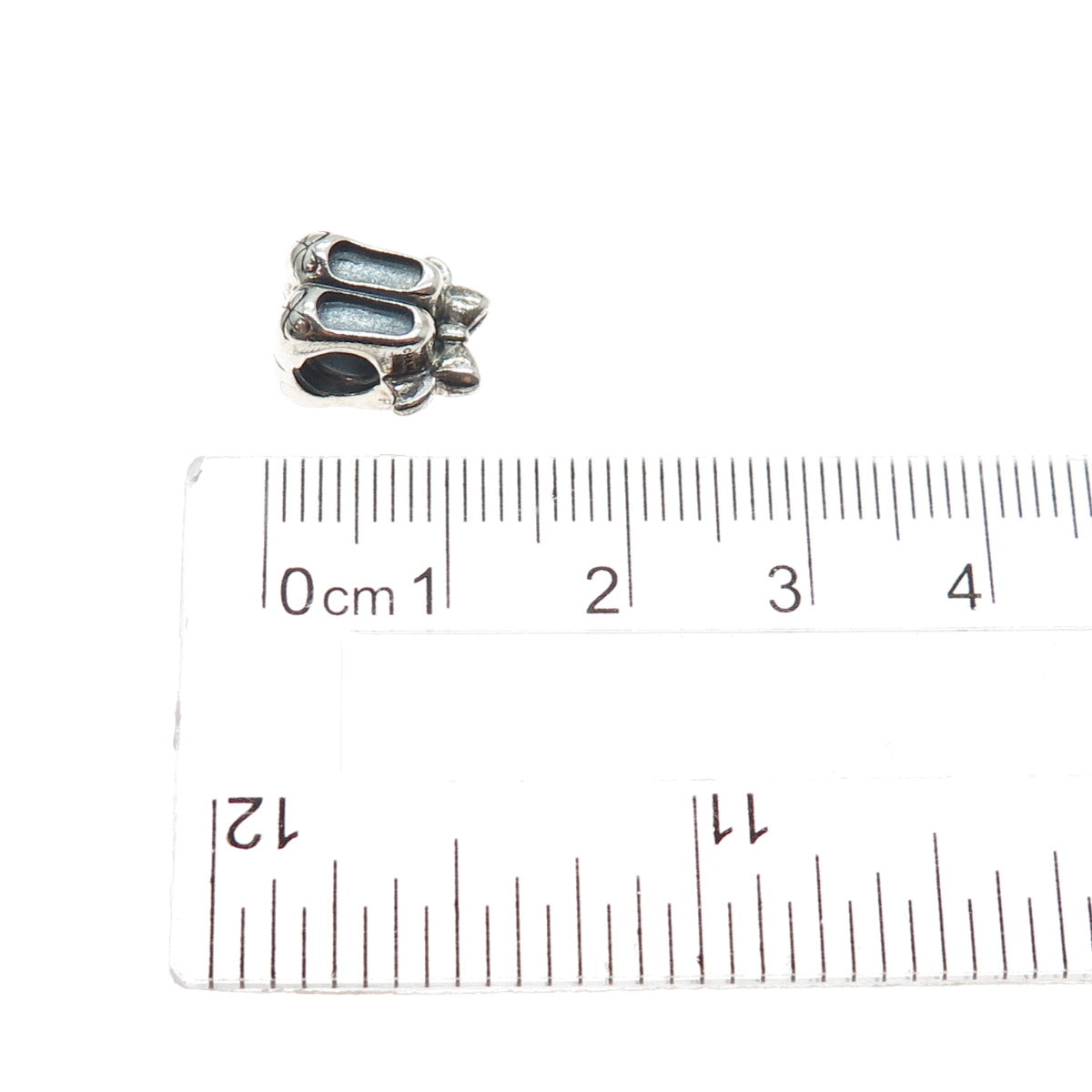 CHAMILIA 925 Sterling Silver Ballet Bow Shoes Slide Bead Charm