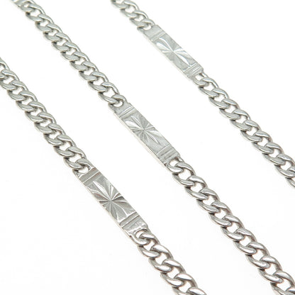 925 Sterling Silver Antique Art Deco Diamond-Cut Miami Cuban Chain Necklace 28"