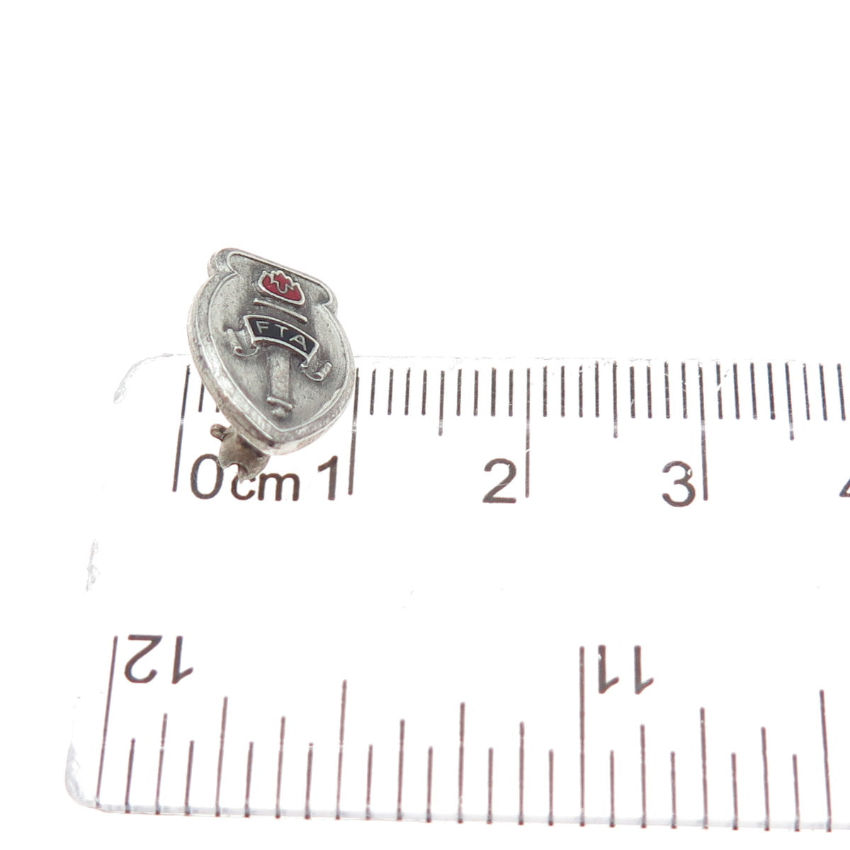 LEAVENS 925 Sterling Silver Antique Enamel Future Teachers of America Pin
