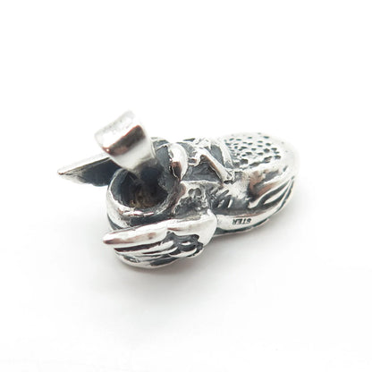 925 Sterling Silver Vintage Sneakers w/ Wings Pendant