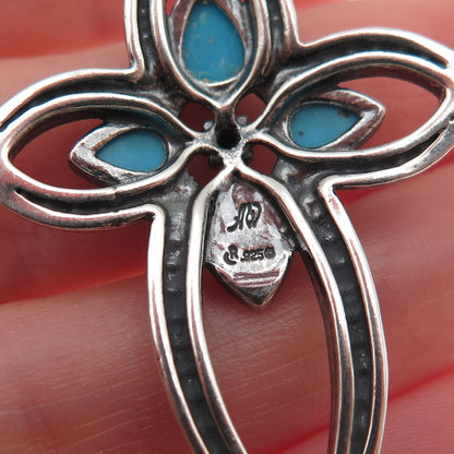 Carolyn Pollack American West Old Pawn Sterling Vintage Turquoise Cross Pendant