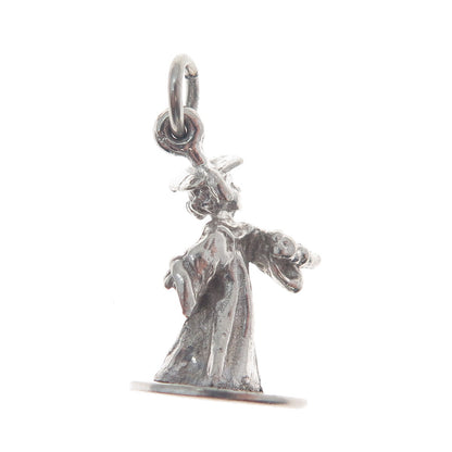 925 Sterling Silver Vintage Graduate Boy Minimalist 3D Charm Pendant