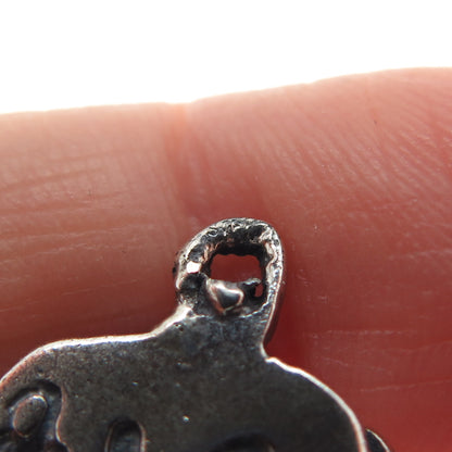 925 Sterling Silver Vintage Egyptian Scarab Oxidized Charm Pendant