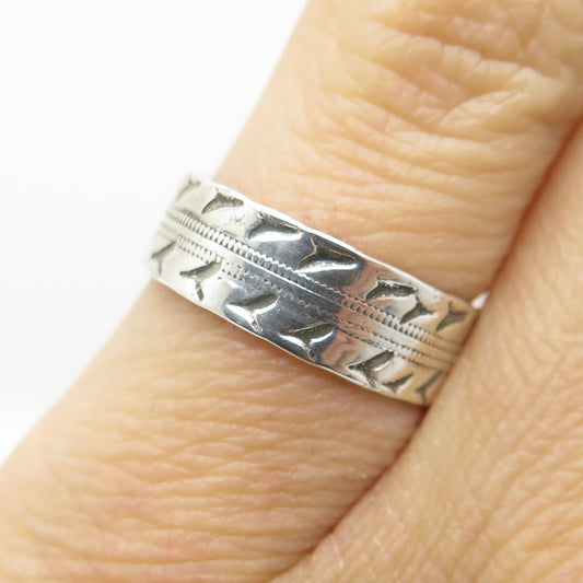 J.D. SCHLANG CO. 925 Sterling Silver Vintage Seagull Band Ring Size 5.25