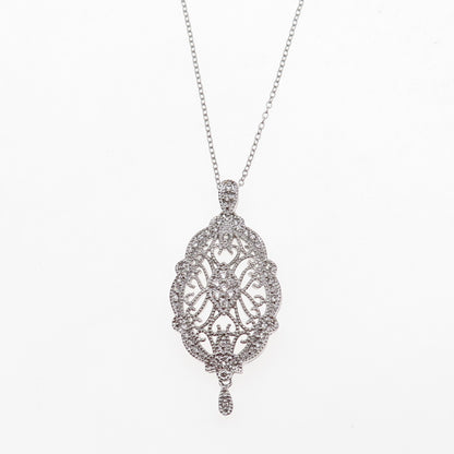 925 Sterling Silver Round-Cut C Z Cable Chain Necklace 18"