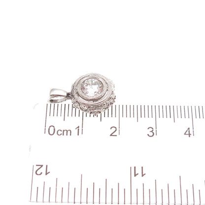 925 Sterling Silver Round-Cut C Z Mini Charm Pendant