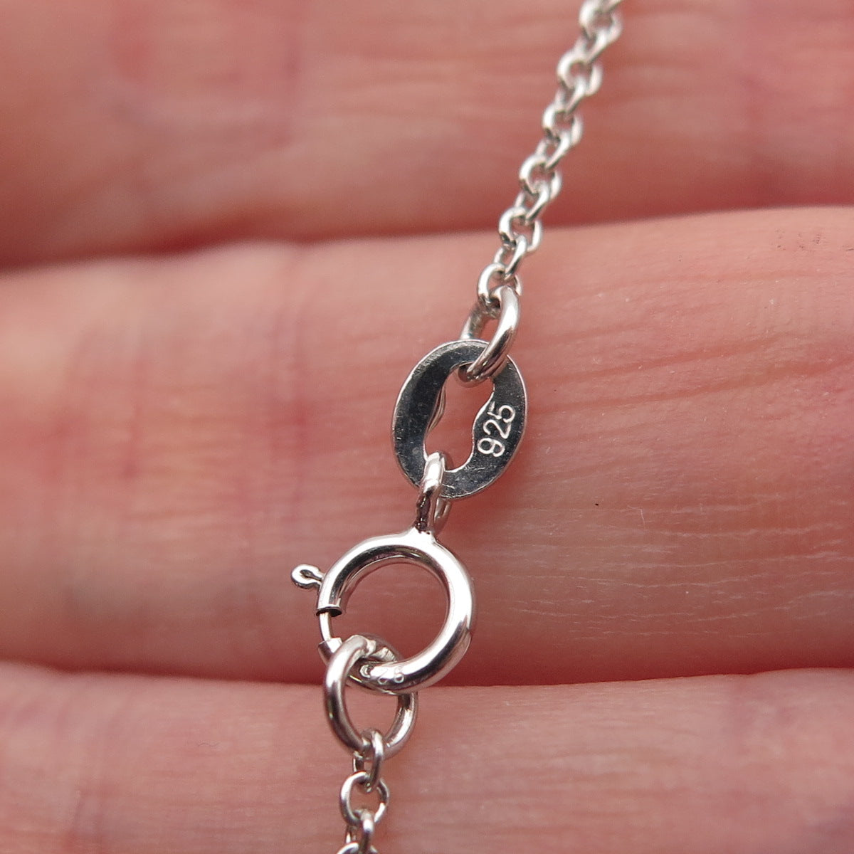925 Sterling Silver Real Round-Cut Peridot & C Z Cable Chain Necklace 16-18"