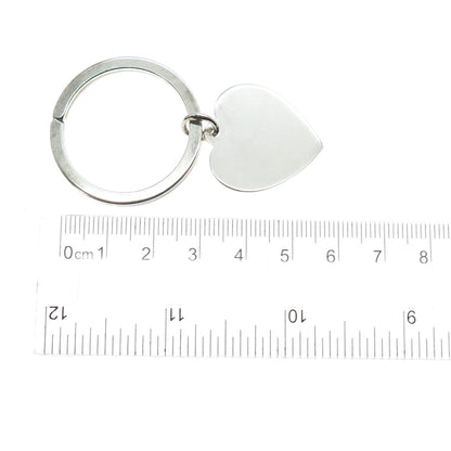 J.T. INMAN 925 Sterling Silver Vintage Heart Tag Key Fob Ring