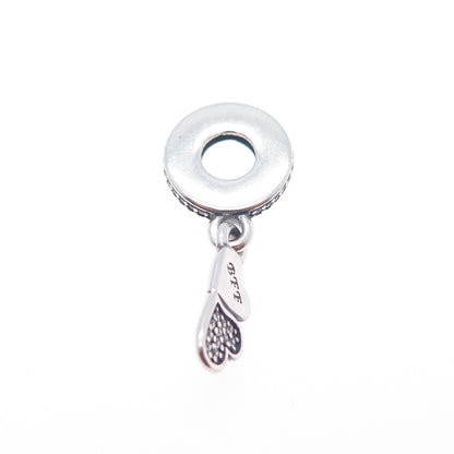 PANDORA 925 Sterling Silver C Z Best Friends Forever Dangle Heart Slide Charm