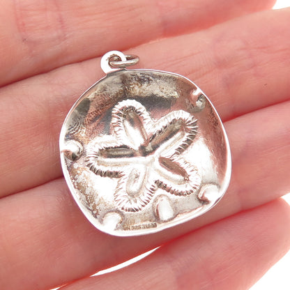 SX Sally C 925 Sterling Silver Vintage Sand Dollar Charm Pendant