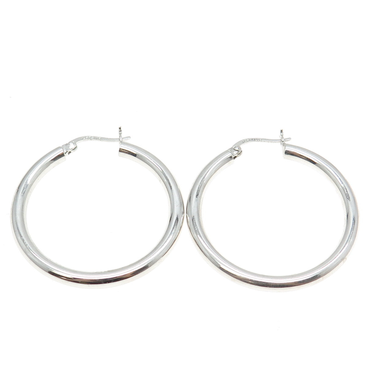 925 Sterling Silver Tube Hoop Earrings