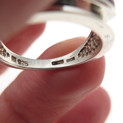 Michelle Albala 925 Sterling Silver Vintage Princess-Cut Amethyst Ring Size 7.25