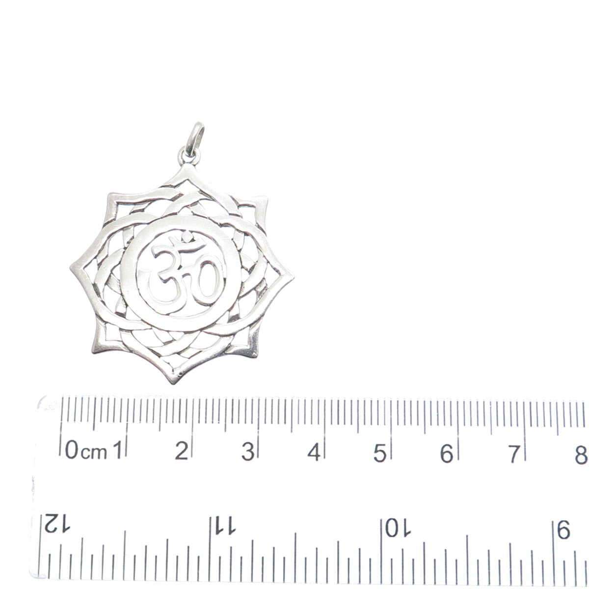 925 Sterling Silver Vintage Om Mantra Pendant