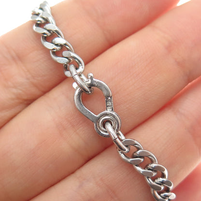925 Sterling Silver Antique Art Deco Cuban Link ID Bracelet 6.75"