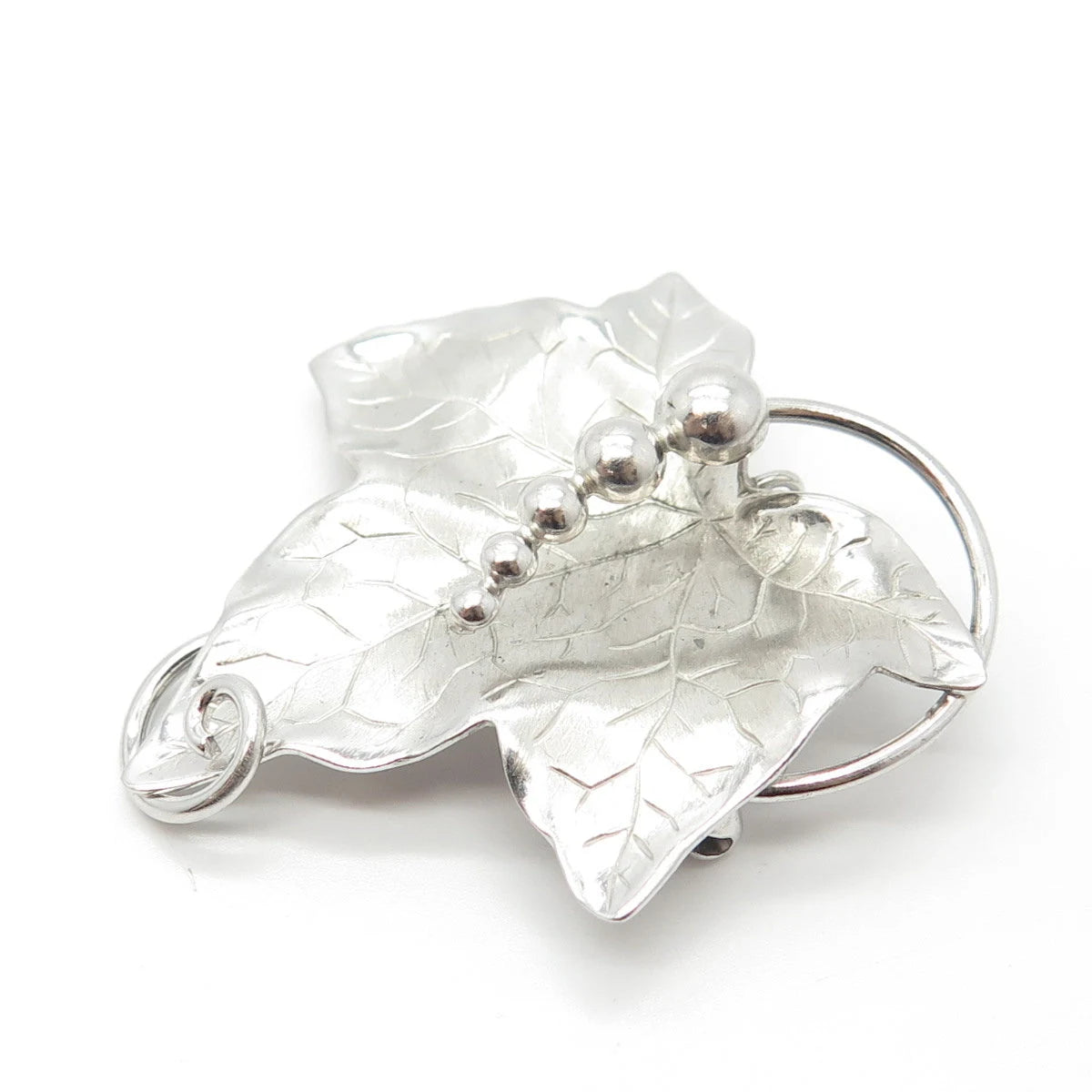 925 Sterling Silver Vintage Carl Art Grape Leaf Pin Brooch
