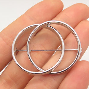 925 Sterling Silver Vintage BEAU Circle Pin Brooch