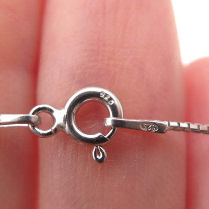 DEE BERKLE Sterling Silver Lab-Created Peacock Sapphire Box Chain Necklace 16"